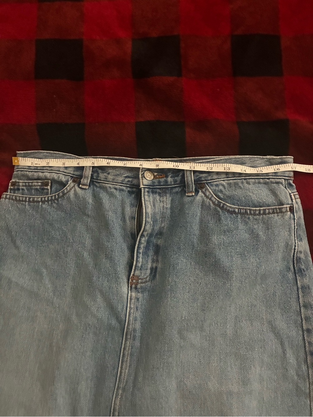 Womens Gap Denim Skirt Vintage 90s Y2K Light Wash Front Slit Size 12 - Picture 6 of 6